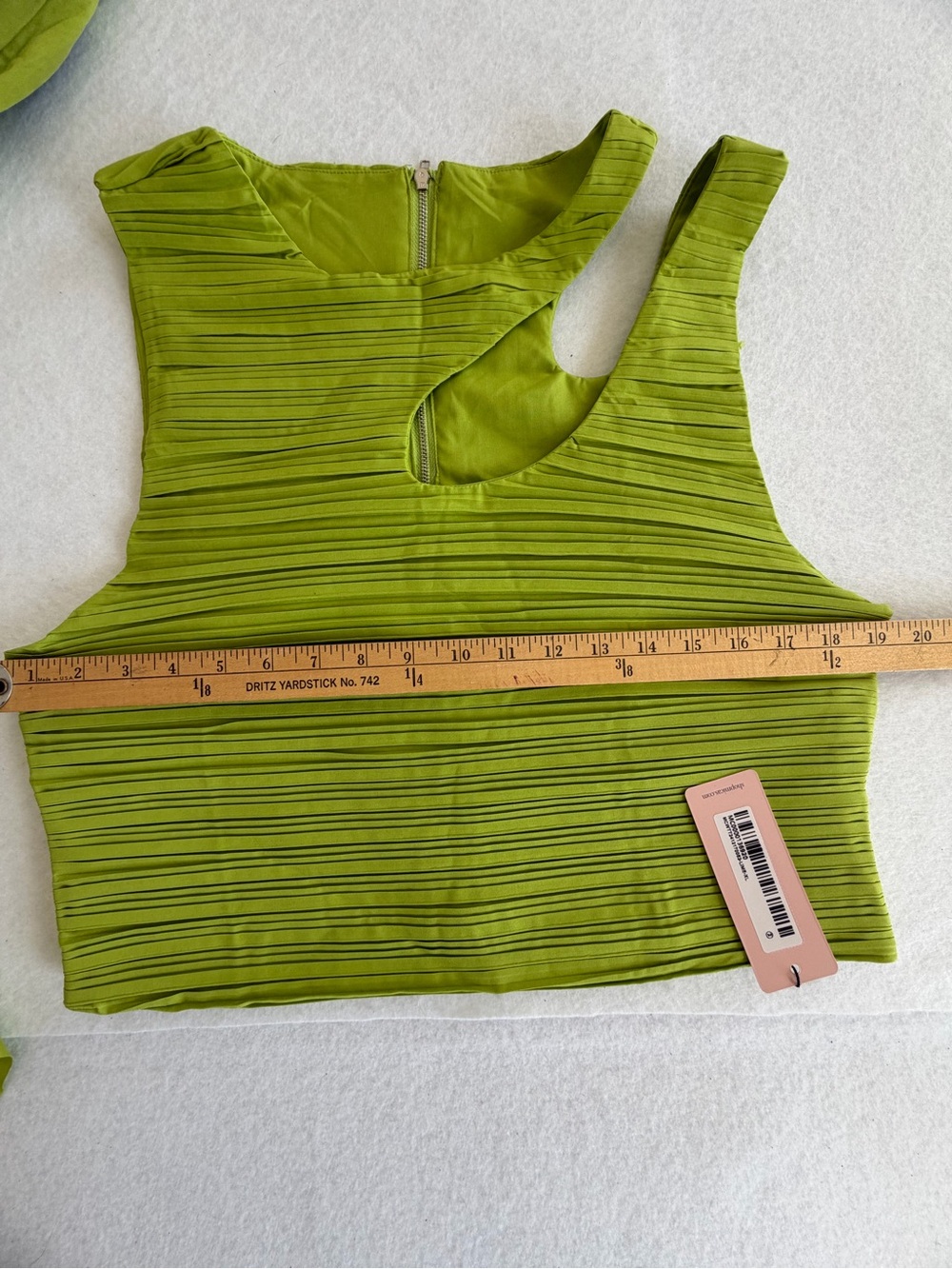 MICAS Lime Green Pleated Crop Top & Matching Skirt Set - Picture 9 of 13